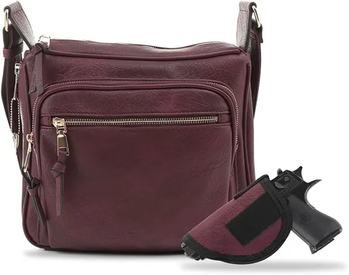 Vista 11 de JESSIE & JAMES Bolso cruzado de bloqueo RFID para portar oculto para mujer con cerradura y llave Negro