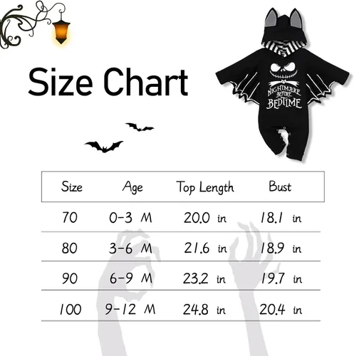 Vista 6 de My First - Traje de Halloween para bebé recién nacido, ropa de cosplay, disfraz de murciélago con capucha