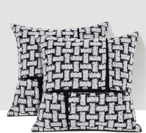 Vista 9 de Paquete de 2 fundas de almohada Boucle de 18 x 18 pulgadas, fundas de almohada decorativas de Navidad para sofá, sofá, fundas de almohada bohemias