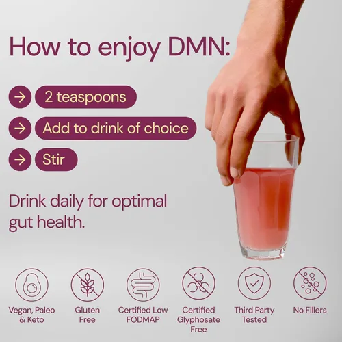 Vista 5 de DMN (Daily Microbiome Nutrition), 6 onzas, polvo de fibra a base de plantas con 3 prebióticos diferentes, ayuda a la salud digestiva e intestinal