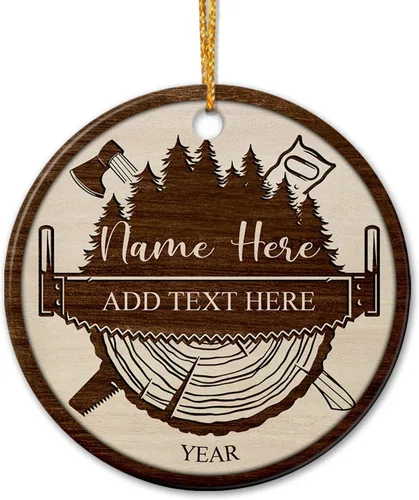 Vista 9 de Adorno de cerámica personalizado de asistente principal, adornos de Navidad del mejor asistente del mundo, texto personalizado, año y nombre de Papá
