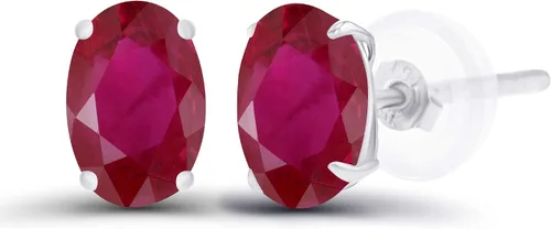 Vista 39 de Aretes ovalados de plata de ley 925 maciza chapados en oro de 0.236 x 0.157 pulgadas con piedra natal genuina para mujer Aretes de tuerca Amatista