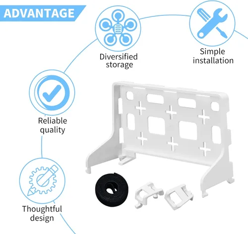 Vista 2 de Haoguo - Soporte universal de plástico para estante de centro multimedia, soporta 20 libras de peso, compatible con centros de medios estructurados