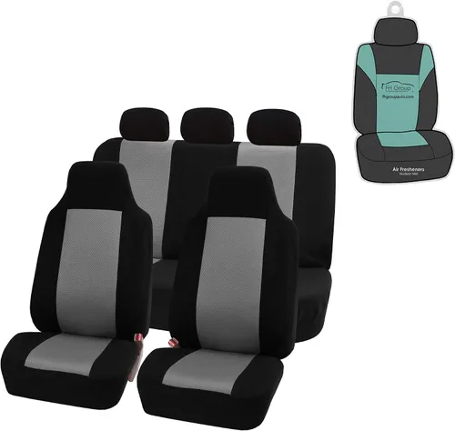 Vista 9 de FH Group Juego completo de fundas de asiento de coche con respaldo alto, ajuste universal, accesorios de automóvil, fundas de asiento delantero, Azul