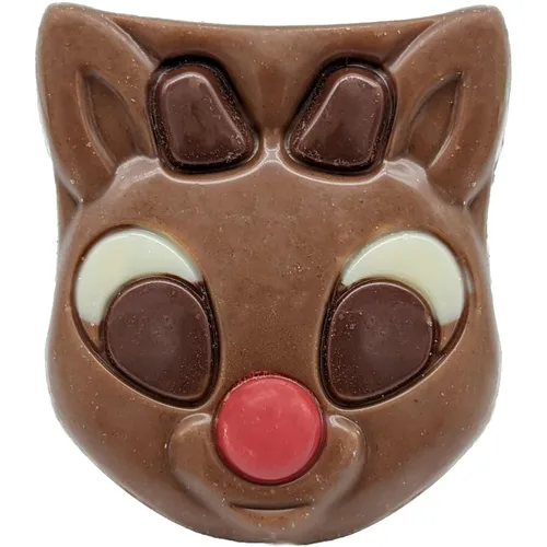 Vista 3 de Dulces Navideños de Chocolate Rudolph, Doble Crujiente, Rellenos para Bolsas de Fiesta de Paletas de Chocolate con Leche, Envueltos Individualmente