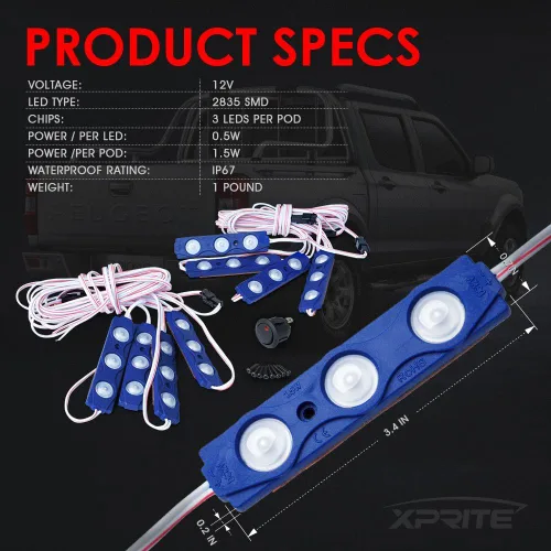 Vista 6 de Juego de luces LED DL-001-L3, #2 Azul
