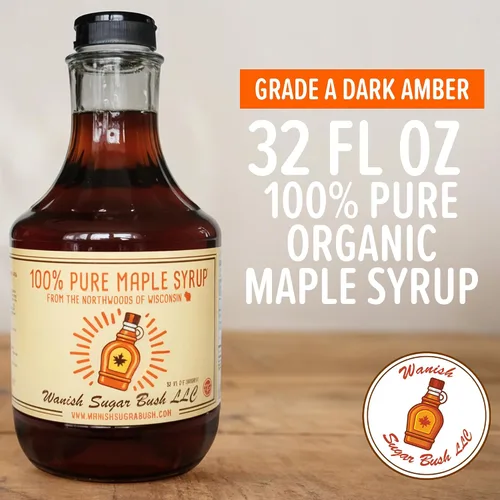 Vista 3 de Wanish Sugar Bush Jarabe de arce 100% puro De Northwoods of Wisconsin 32 oz – Cuarto de galón