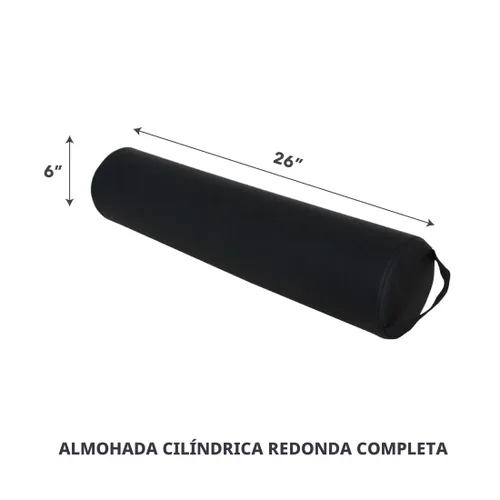 Vista 2 de Almohadón Redondo Completo de Massage Pro, 6 pulgadas X 26 pulgadas, RXZT005 Black, Negro, 1