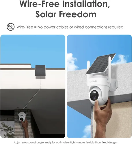 Vista 8 de 4K Security Cameras Wireless Outdoor, No Subscription, Works in -14°F Cold [2026 NEW] Solar-Powered Home Security Camera System with 360° Auto