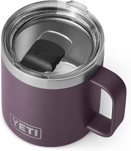 Vista 8 de YETI Rambler - Taza de 14 oz con aislamiento al vacío, de acero inoxidable con tapa MagSlider, color inoxidable Rosa (Bimini Pink)