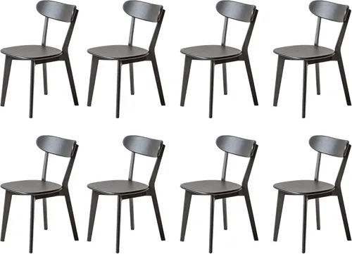 Vista 22 de Sillas de comedor 100% de madera maciza de roble - Sillas de cocina, silla de estudio de diseño moderno clásico para una vida elevada (Negro-1)
