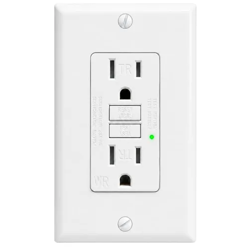 Vista 11 de GFCI Outlet 15A Receptáculo dúplex decorativo resistente a manipulaciones con indicador LED, interruptor de circuito de falla a tierra, protección