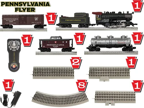 Vista 2 de Lionel Pennsylvania Flyer Tren eléctrico de escala O con Bluetooth 5.0 y control remoto
