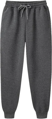 Vista 4 de Pantalones deportivos casuales de forro polar para mujer, pantalones deportivos con bolsillos, pantalones deportivos