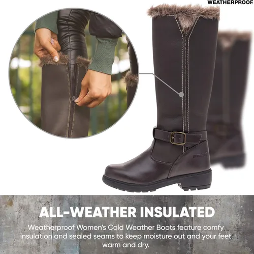 Vista 2 de Botas de invierno resistentes a la intemperie para mujer con cremallera lateral (Debby) impermeables aisladas altas botas de invierno para mayor