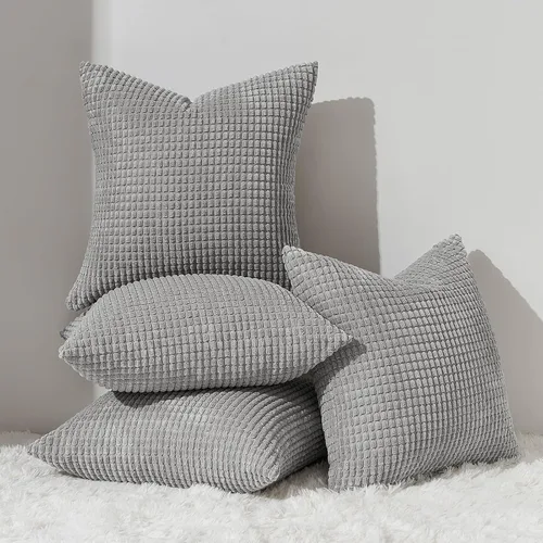 Vista 9 de Topfinel - Paquete de 4 fundas de almohada decorativas en negro y blanco de 16 x 16 pulgadas para sala de estar, sofá, cama, decoración rústica