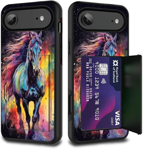 Vista 62 de Funda para tarjetas de crédito, doble capa híbrida a prueba de golpes, protección contra caídas con función atril para iPhone 17 de 6.3 pulgadas