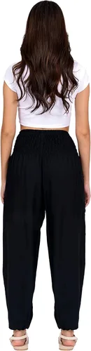 Vista 2 de LOFBAZ Pantalones de yoga de harem para mujer CH - 4XL Estilo Hippie Bohemio Pijama para descanso con estampados de playa tallas extra grandes