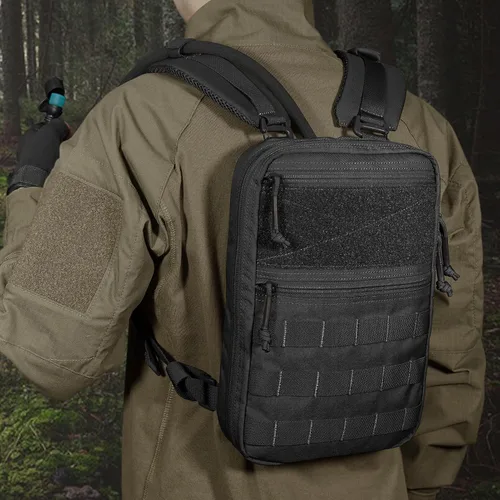 Vista 7 de Tactical Molle Hydration Pack for 1.5L - Lightweight Water Reservoir Bag for Molle Vest Backpack, for Hiking, Hunting BK