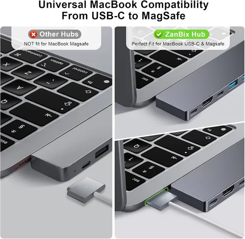 Vista 4 de Hub USB C, adaptador USB C 8 en 2 Thunderbolt 4 HDMI MacBook Air Pro M1-M4 Hub Thunderbolt 4 • HDMI 4K • 100W PD • 40Gbps • USB C 3.0 • 3 USB A