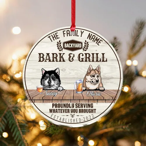 Vista 26 de SILYHEART Christmas Acrylic Ornament Husky & Labrador Retriever Christmas Ornaments Family Dog Name Funny Hope Your Like Dogs Car Hanging Ornament
