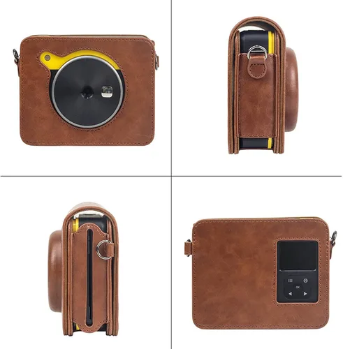 Vista 6 de Funda protectora para cámara instantánea e impresora fotográfica Kodak Mini Shot 3, piel sintética, con correa ajustable extraíble