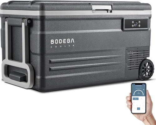 Vista 12 de BODEGACOOLER - Refrigerador de coche de 12 voltios, refrigerador de automóvil de 58 cuartos (55 L) con ruedas, congelador portátil