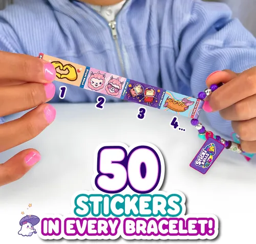 Vista 8 de Rollos de calcomanías Sticki - Pulsera de juguete de calcomanías portátil y compartible Incluye 70 calcomanías mini 2 rollos Sticki