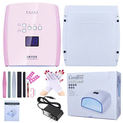 Vista 7 de Lámpara de uñas LED UV de secado más rápido, recargable de secado de esmalte de uñas, secador de uñas LED, sensor automático, luz profesional