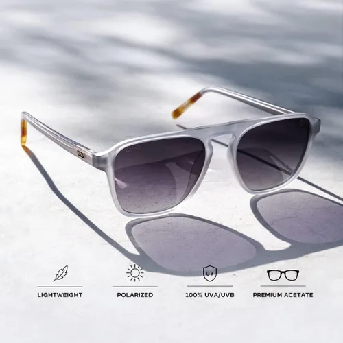 Vista 6 de WMP Eyewear - Gafas de sol modernas estilo aviador polarizadas estilo cuadrado para hombre