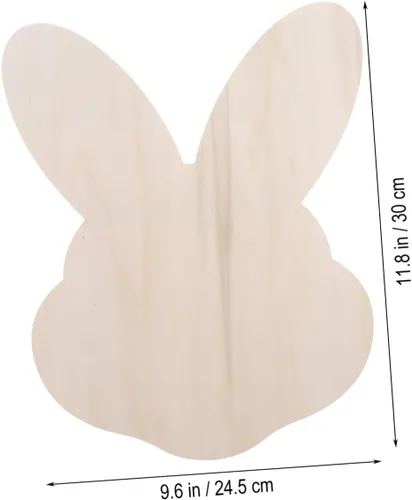 Vista 9 de EXCEART Conejito conejo chips de madera decorativos DIY artesanía accesorios decoración del hogar arte de pared para Pascua