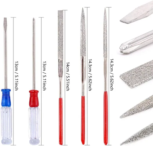 Vista 5 de Swpeet 29 piezas compatibles con Gundam Modeler Herramientas básicas con contenedor de plástico de servicio, kit profesional de repuesto compatible
