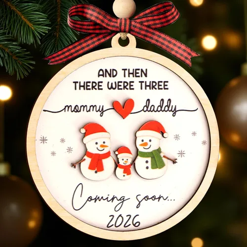 Vista 22 de Adornos de Navidad Familiares 2025, Nuestro Primer Adorno de Navidad como Familia de 3, Adorno de Árbol de Navidad, Adornos de Primer Navidad