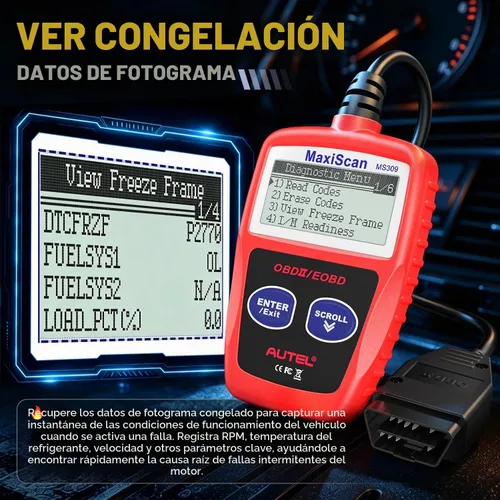 Vista 7 de Autel OBD2 Escáner MS309 Universal para Coche, Lector de Códigos de Fallas del Motor, Comprueba la Luz de Verificación del Motor y el Estado