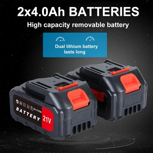 Vista 9 de Motosierra inalámbrica de 16 pulgadas, motosierra eléctrica con motor sin escobillas, batería de 40 V con 2 baterías y cargador rápido de doble