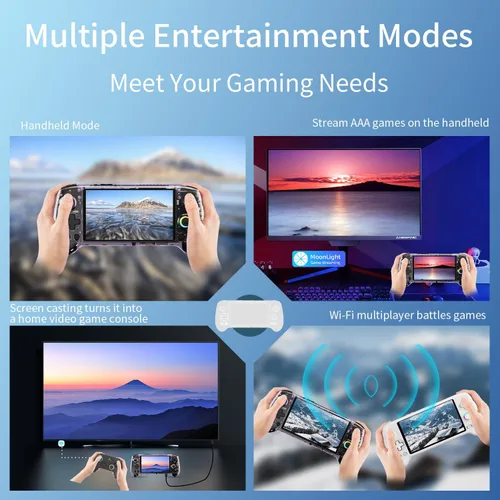 Vista 8 de GiipGoop RG557 Retro Handheld Game Console RG557 Android Handheld Console RG557 Retro Emulator, 5.48" AMOLED, Dimensity 8300, Android 14, WiFi 6E &