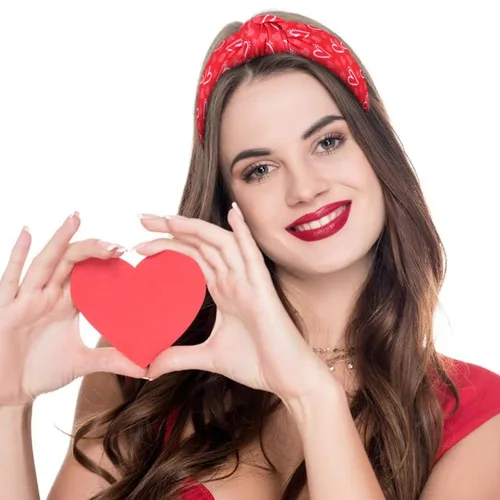 Vista 52 de YAHPERN Diadema para el día de San Valentín para mujer, colorida diadema de algodón con estampado de corazón de conversación XOXO Love, diadema