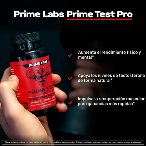 Vista 2 de Prime Labs Prime Test Pro - Suplemento de testosterona para hombres - Estimulante de testosterona, vitalidad y energía - con Ashwagandha, extracto