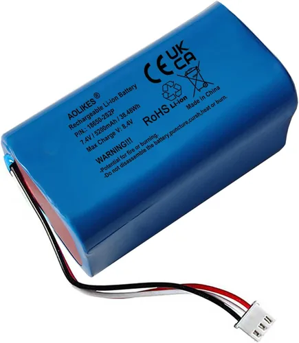 Vista 9 de AOLIKES Batería de iones de litio de 7.4 V 5200 mAh, batería recargable con enchufe XH2.54-2Pin, baterías de bricolaje 18650 2S2P Li-ion