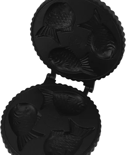 Vista 7 de Ciciglow Taiyaki - Molde para hacer panqueques en forma de pez, doble sartén, negro, 16.5 in x 7.7 in