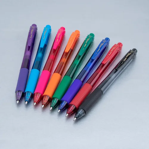 Vista 5 de Pentel EnerGel-X - Lapicera de gel líquido retráctil, punta de 0,7 mm de metal, trazo medio, 3 unidades, Azul