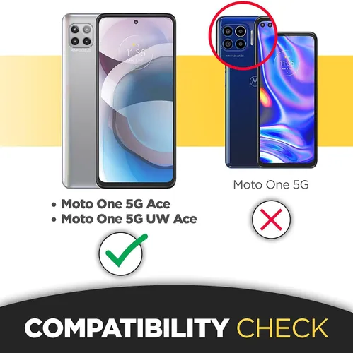 Vista 2 de Encased Funda de cinturón para Motorola One 5G ACE con protector de pantalla y clip de funda, protección resistente para Moto One 5G UW Ace (negro)