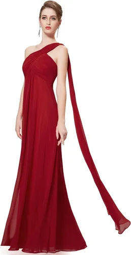 Vista 5 de Ever-Pretty, 09816-USA - Vestido largo de dama de honor o fiesta con un solo hombro y busto fruncido para mujer