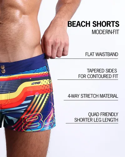 Vista 60 de Bang Men's Swimwear - Beach Shorts - Stretchy Quick-Dry All-Use Premium Swimsuit Trunk Square Cut