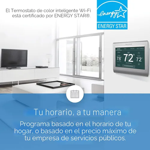 Vista 5 de Honeywell Home RTH9585WF1004 - Termostato de color inteligente Wi-Fi, 7 días programables, pantalla táctil, certificado Energy Star, compatible