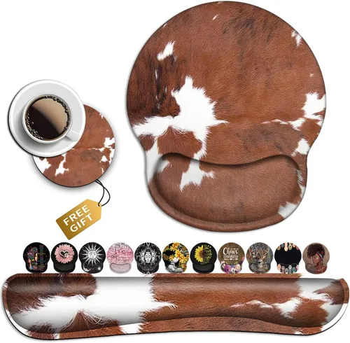 Vista 8 de Alfombrilla de mouse con soporte para muñeca, almohadilla ergonómica de gel para bebé, elefantes con girasol, juegos de escritura fáciles