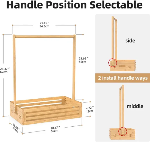 Vista 3 de BAMBOOHOMIE Perchero para Ropa de Bebé para Niños Pequeños, Perchero para Ropa de Mascotas con Caja de Almacenamiento y Barra Colgante Ajustable