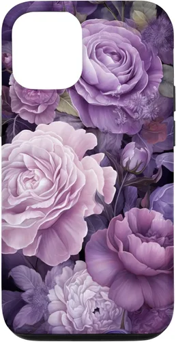 Vista 28 de Elegant Blush Pink And Purple Vintage Floral Rose And Peony Case for iPhone 16