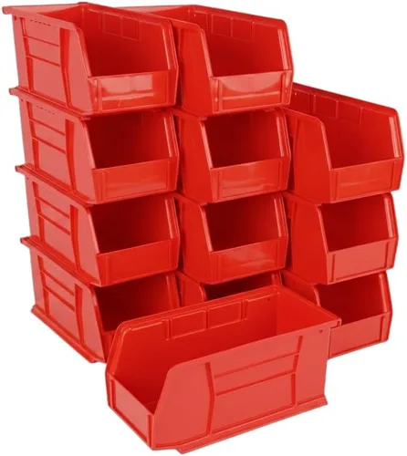 Vista 21 de HE HUDSON EXCHANGE Cubo de almacenamiento apilable de plástico de 11" x 5.5" x 5", amarillo