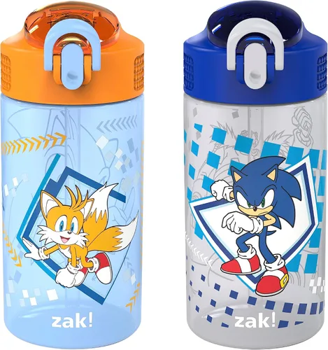 Vista 25 de Zak Designs Teenage Mutant Ninja Turtles - Botella de agua para niños para la escuela o viajes, paquete de 2 botellas de agua de plástico duradero